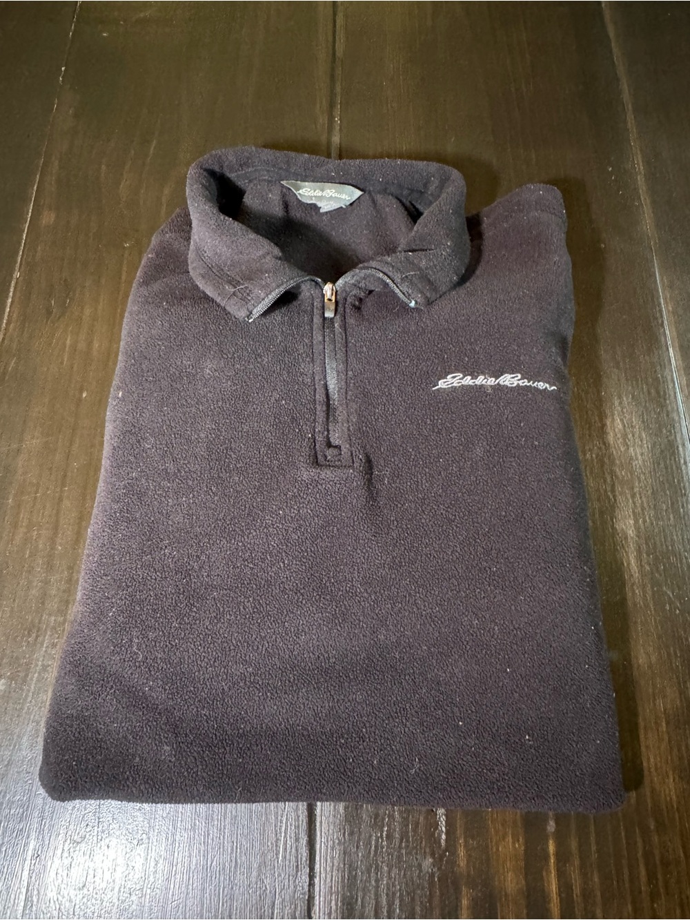 Eddie Bauer Black Half-Zip Fleece Pullover